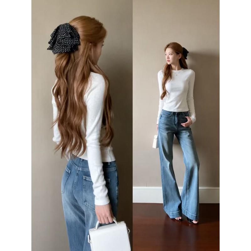 Womens Slim Fit Long Sleeve T-Shirt Basic Casual Round Neck Top Daily Wear
