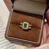 Винтажные квадратные кольца изумрудно-зеленого цвета для женщин, инкрустированные циркониевыми бусинами, изысканное роскошное повседневное циркониевое кольцо в подарок