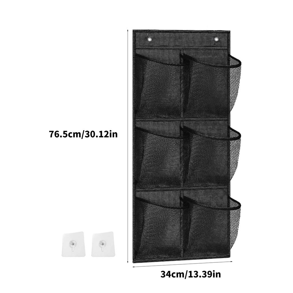 Экономящая пространство сумка с 6 отделениями, эффективное хранение в ванной комнате с 6 карманами из нетканого материала, подвесные органайзеры