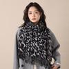 Retro Leopard Print Imitation Cashmere Fringed Scarf Women's Winter New Millennial Spice Girl Shawl Thickened Warm Scarf
