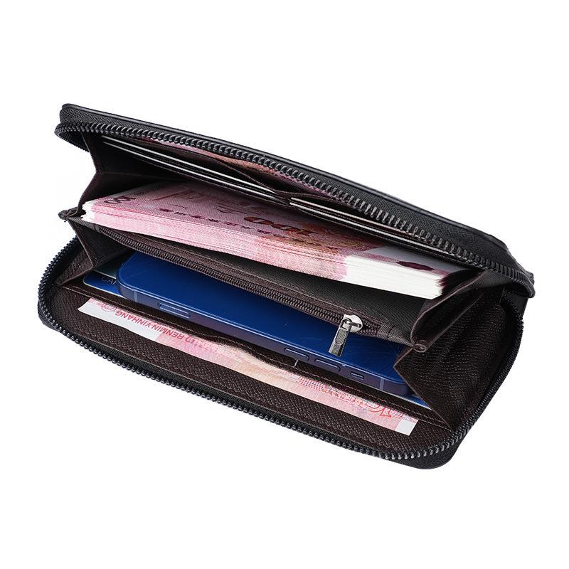 Men's Long Zipper Wallet: Large Capacity Clutch with Phone Slot & Card Holder