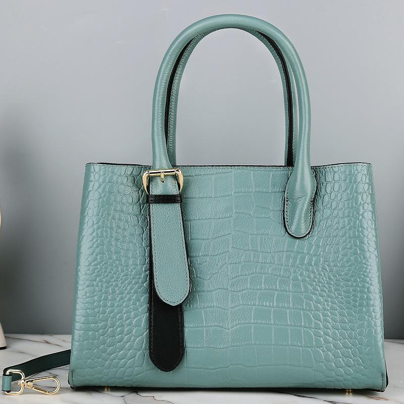 Handbag Light Luxury Genuine Leather Women's Bag Simple Atmosphere Wedding Bag Middle-aged Women's Bag Temperament Mother's Handbag