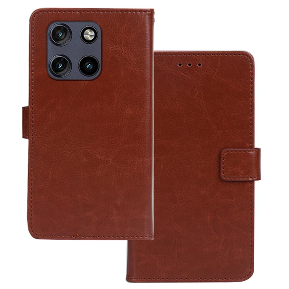 IDEWEI For Motorola Moto G Stylus 5G (2025) Case Wallet Leather Phone Cover Crazy Horse Texture