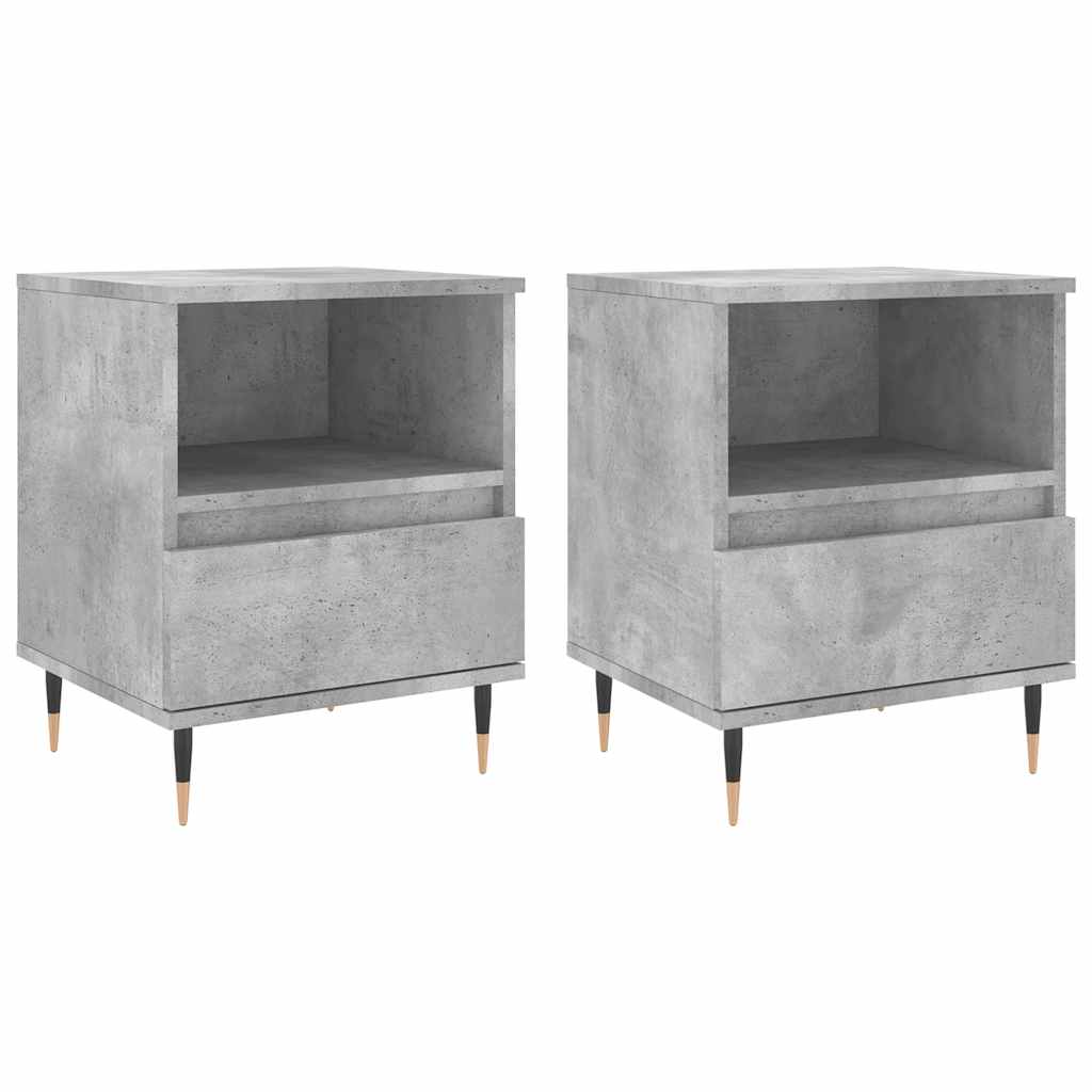 Nightstands 2 pcs. Concrete Grey 40 x 35 x 50 cm Particleboard