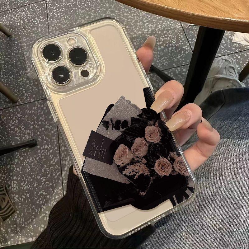 Розовый букет роз Мягкий прозрачный чехол для телефона Для Iphone 16 15 14 13 12 11 Pro Max Чехол для Iphone 16 Plus X XS Max XR 7 8 Чехол