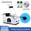 ZONESUN Полуавтоматическая машина для этикетирования круглых бутылок ZS-LT50