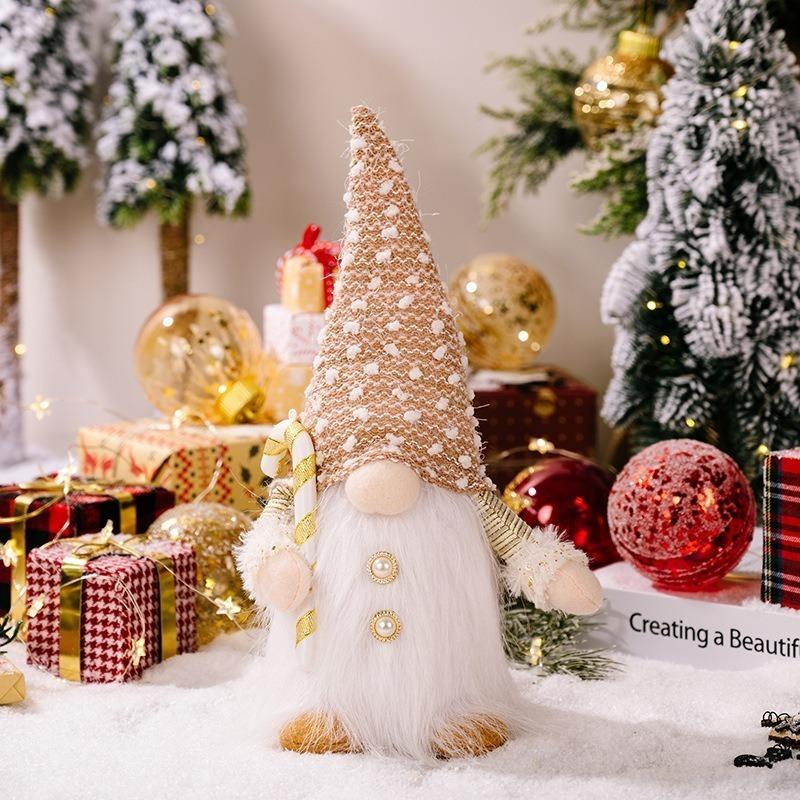 30CM Glowing Knitted Gnome Doll with Led Night Light Christmas Decorations 2025 Home Xmas Tree Decor Navidad New Year 2025 Gift