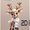 Cute Elk Baby with Christmas Lights Acrylic 2D Flat Pendant Christmas Tree Decoration  Pendant Car Rearview Mirror Pendant Holiday Decoration Pendant