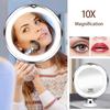 Cosmetic Mirror 10x Magnifying Mirror with LED Light Portable Powerful Makeup Mirror for Home Travel