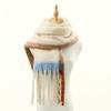 Gradual Change Splicing Women Autumn and Winter Thickened Warm New Imitation Cashmere Fringed Scarf Versatile Fashion Cold Scarf