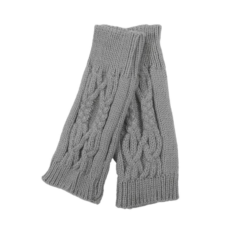 1 пара зимних вязаных перчаток без пальцев, теплые однотонные полуварежки, короткие вязаные варежки для женщин и мужчин