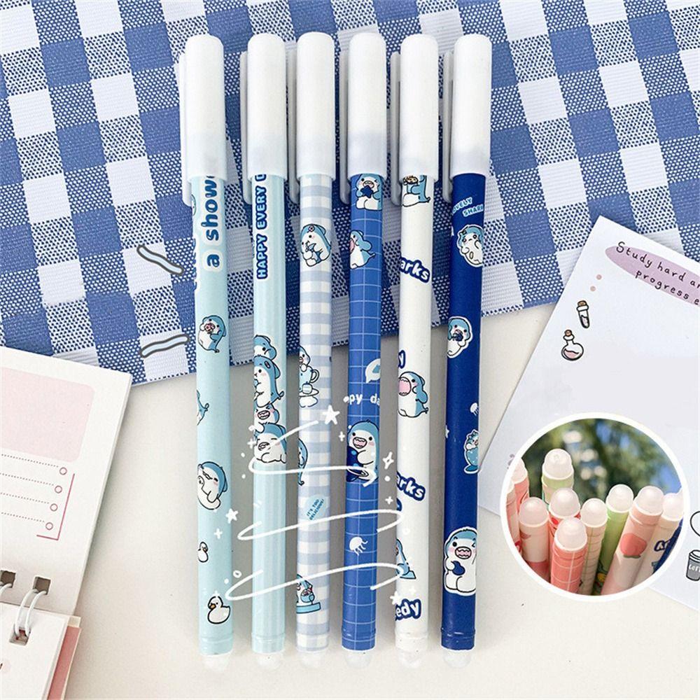 Washable Handle Press Pen Cartoons 0.5mm Erasable Pen Student Pen Neutral Erasable Pen Gel Pens