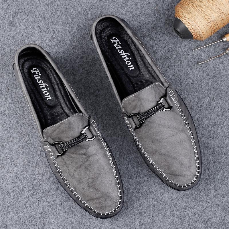 Elegantes Leather Male Slip On Footwear Office Formal Flats Wedding Party Mens Dress Shoes Breath Driving Lazy Loafers Moccasins