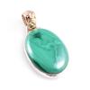 Натуральный Малахит Драгоценный Камень 925 Стерлинговое Серебро Подарок Двухцветная Подвеска 1.3'' m0Y00
