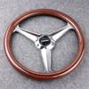 Sibeike руль Classic Chrome Spoke из массива дерева 14 дюймов / 350 мм