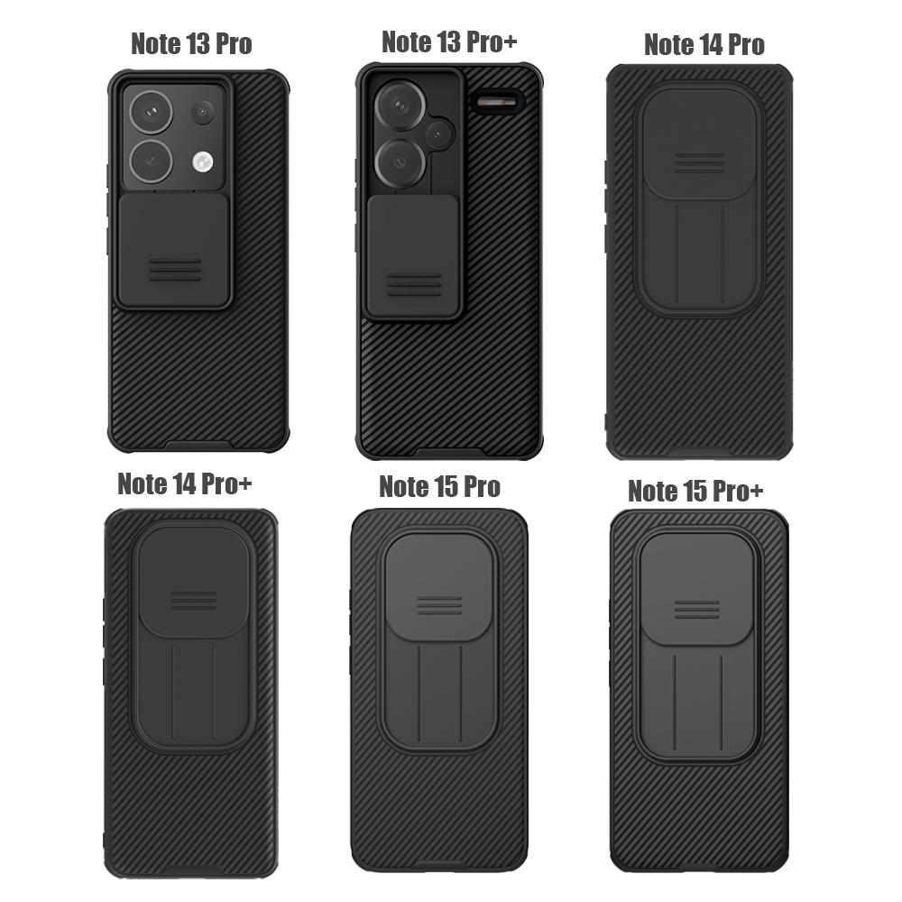 Nillkin For Xiaomi Redmi Note 13 14 15 Pro Plus 5G Case Hard PC CamShield Pro Camera Slide Protection Lens Back Cover Case