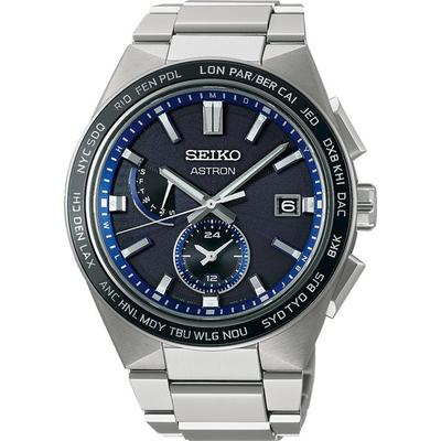 Мужской SBXY051 (ASTRON NEXTER Solar Radio World Time Мужская метал-группа) Круглые часы, серебро