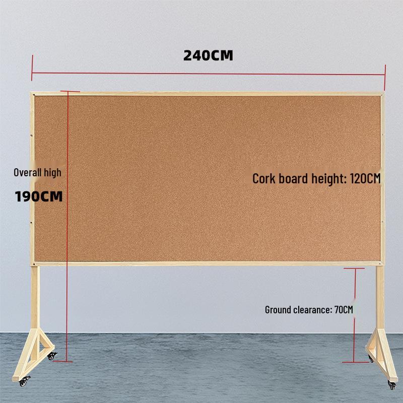 Mobile Felt Bulletin and Photo Display Board - Vertical Standing Announcement Wall for School and Office Use