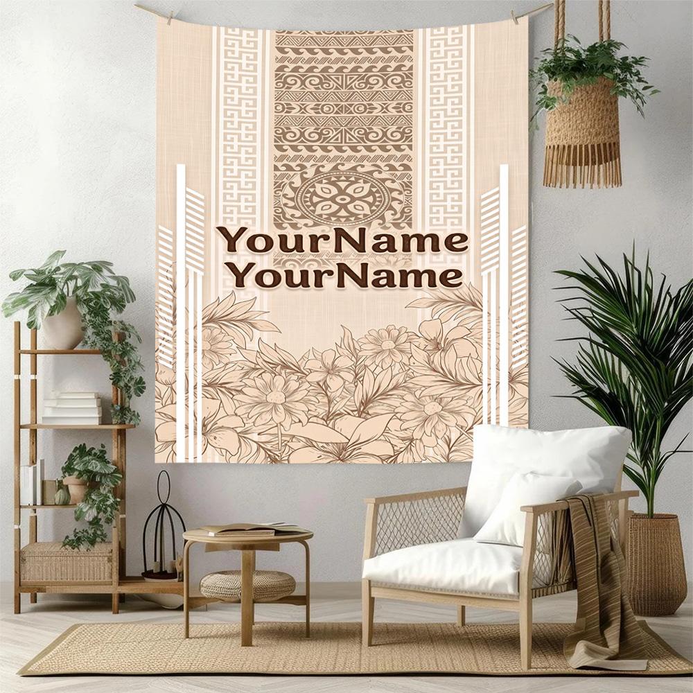 Ethnic Tribal Patterns Custom Your Name Wall Decor Tapestry Art For Pet Memorial Birthdaywedding Party Backdrop Family Gift