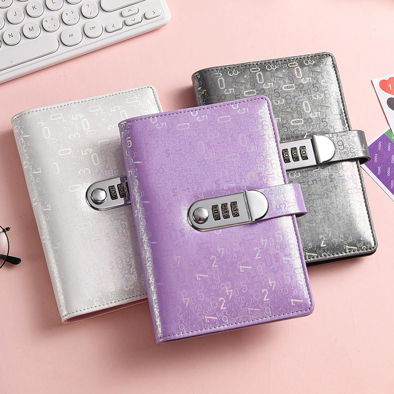 A6 Лазерный Кодовый Замок DIY Обложка для Папки-Блокнота Дневник Планировщик Бумажная Обложка Школьные Принадлежности