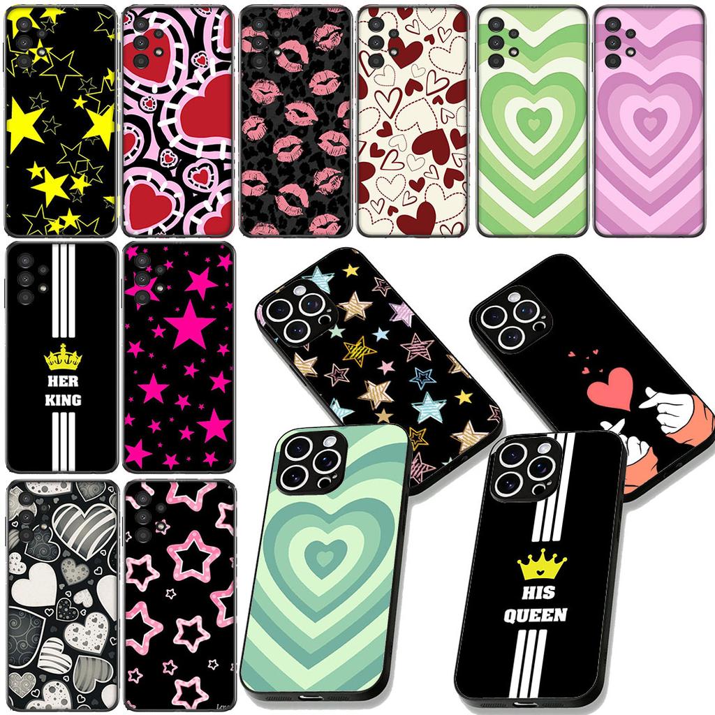 Star Dark Red Heart Love Crown Queen Princess Phone Case for Xiaomi Poco C85 C65 C75 X7 X6 M6 M8 F7 F8 Ultra F6 Pro Cover Casing
