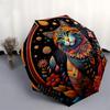1pc Colorful Mandala Cat with Flowers Umbrella with Plastic Handle,Suitable for All Seasons Home Travel Outdoor UmbrellaDD606