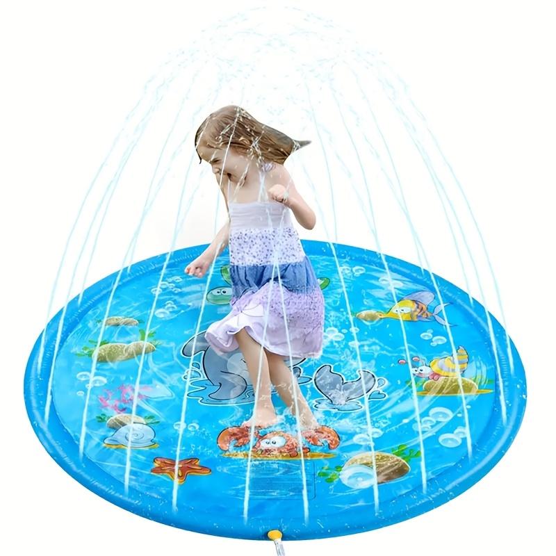 Extra-Large 170cm/66.93inch PVC Kids' Water Sprinkler Foldable Inflatable Spray Mat Summer Cool-Down Toy