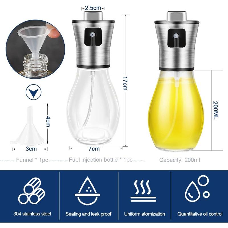 Распылитель масла для приготовления пищи, распылитель оливкового масла Mister объемом 200 мл, бутылка-распылитель из нержавеющей стали, портативный распылитель масла, кухонные гаджеты