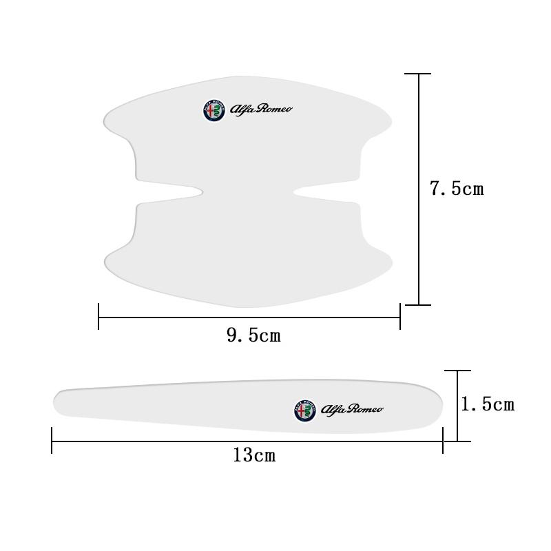 JKQDU1 Car Door Handle Bowl Transparent Sticker Anti-collision Protection Strips For Alfa Romeo 159 GT 147 Giulietta Tonale Giulia 156