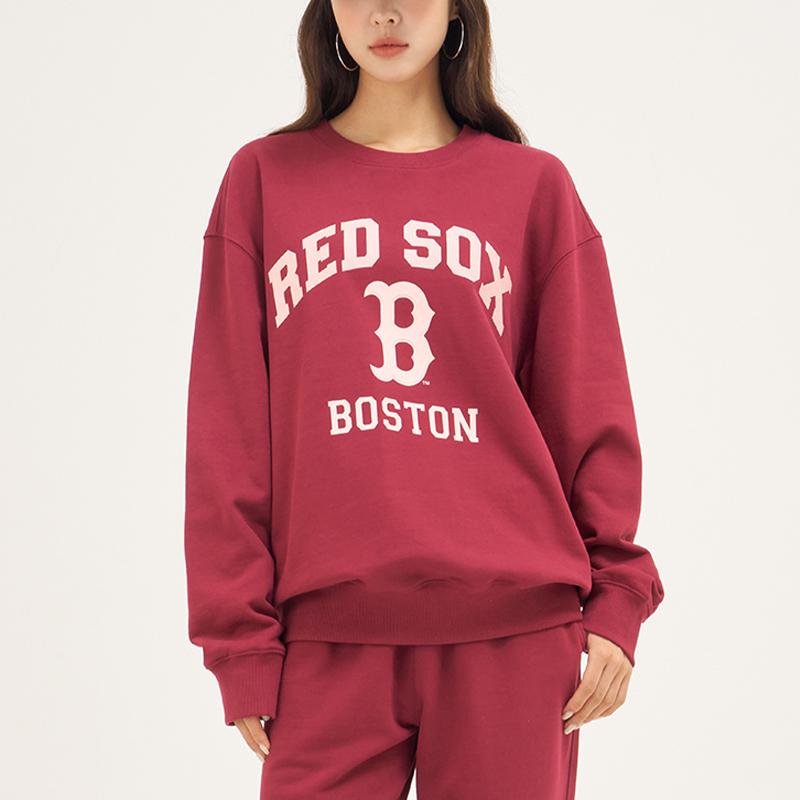 New MLB Sweatshirt Unisex Dark Burgundy 3AMTV0134-43WID