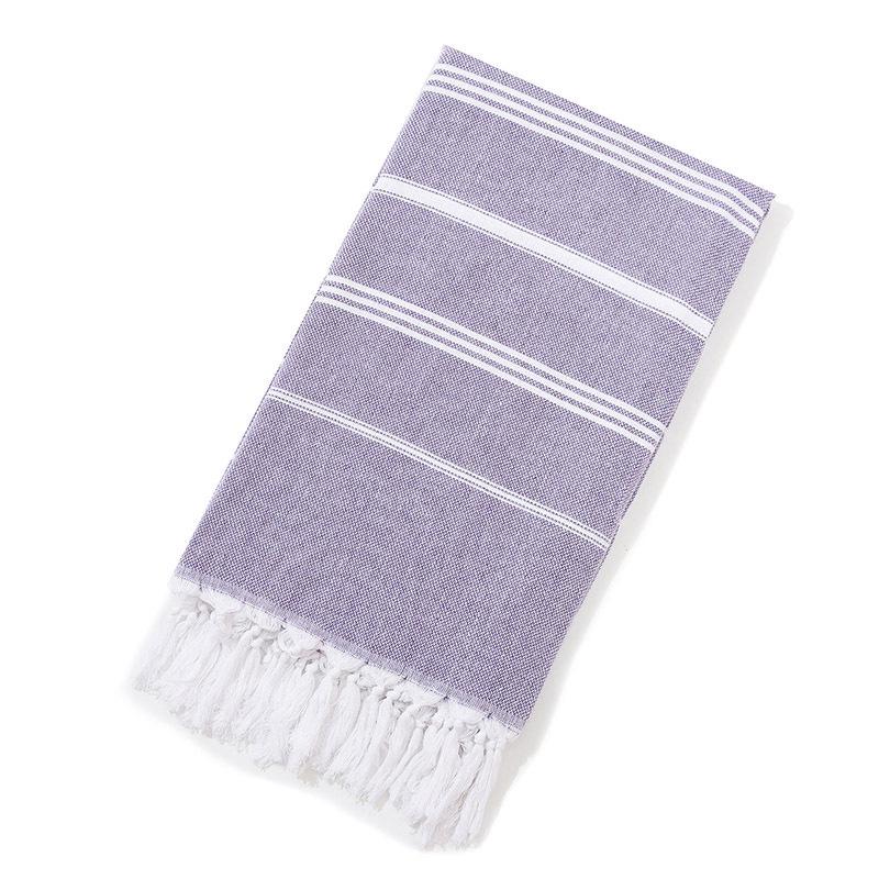 Turkish Cotton Sand-Resistant Striped Beach Shawl/Towel with Tassels