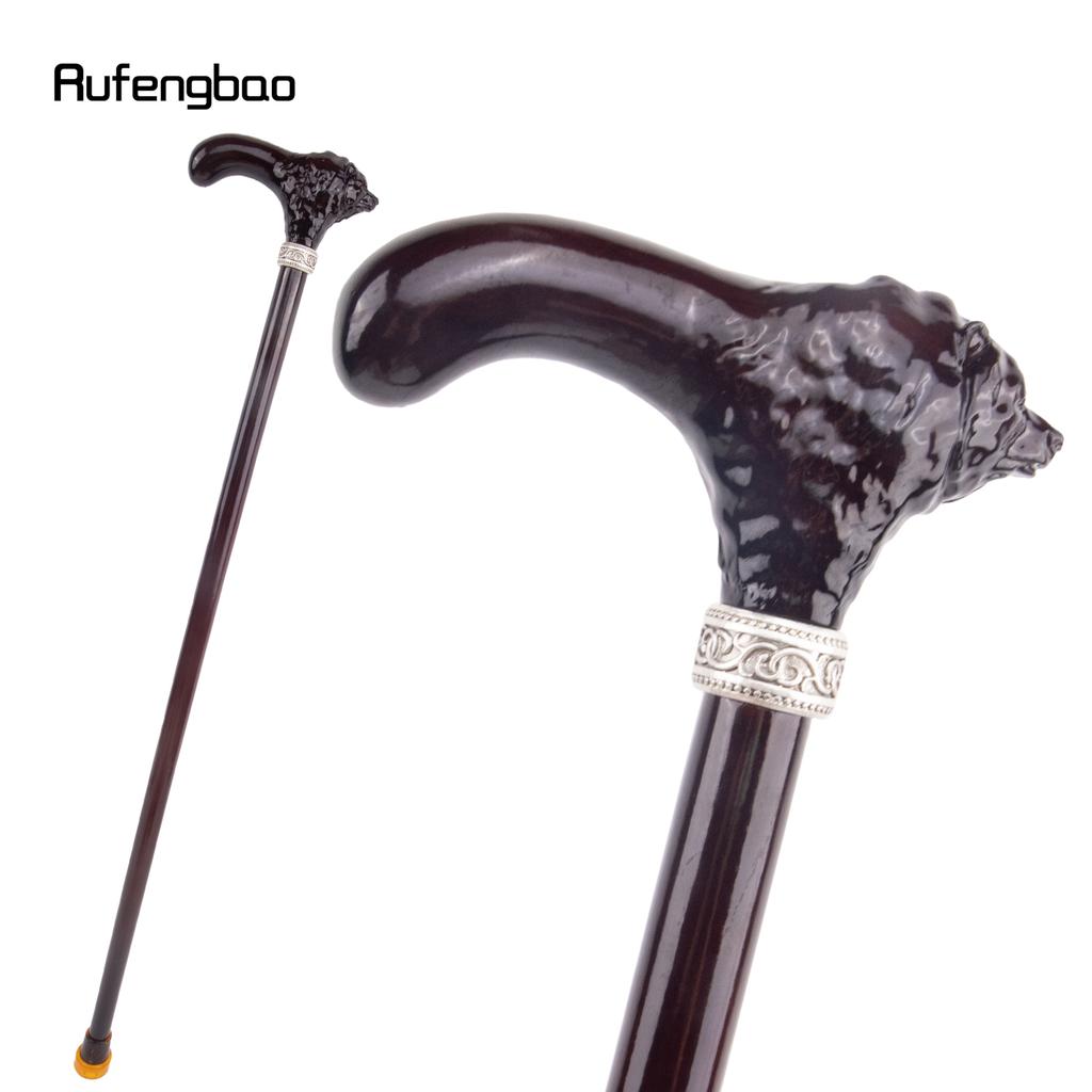 Brown Long Bear T Head  Wooden Fashion Walking Stick Decorative Cospaly Cane Halloween Mace Crutch  Wand Crosier 93cm
