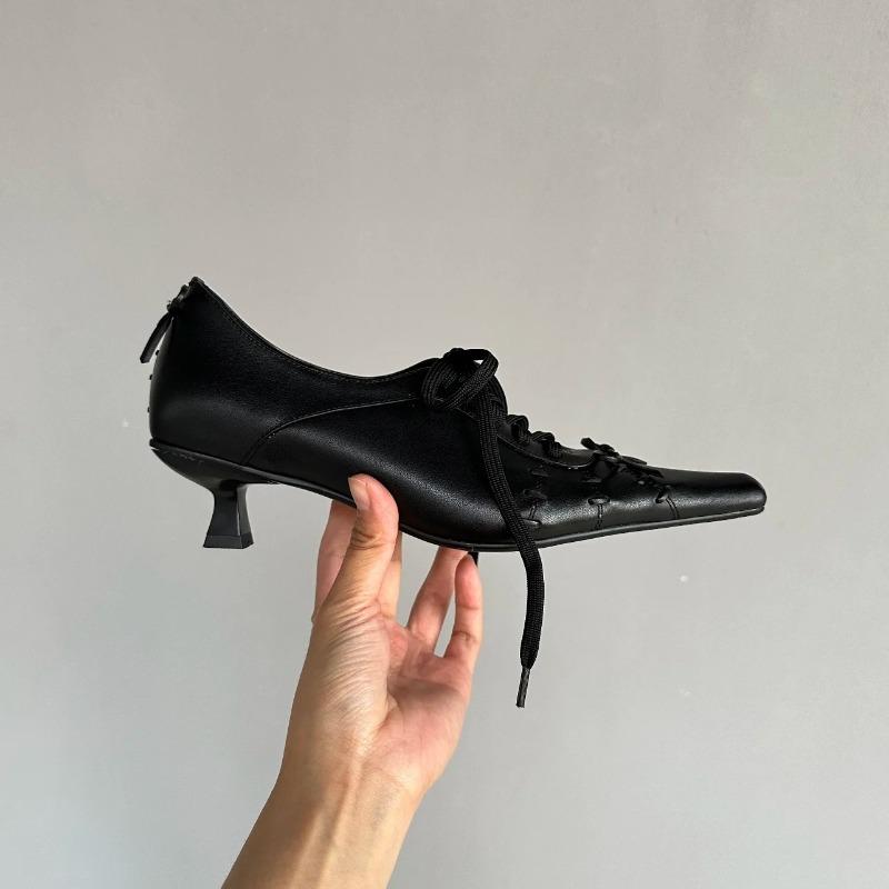 Модная готическая обувь ведьмы с острым носком, женская, ретро, квадратный носок, тонкий каблук, модная кожаная обувь, элегантный дизайн, низкий каблук