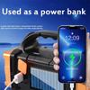 Портативный мощный светодиодный фонарик с USB-зарядкой от солнечной батареи, рабочая лампа COB, 4 режима, зарядка мобильного телефона, кемпинговая лампа
