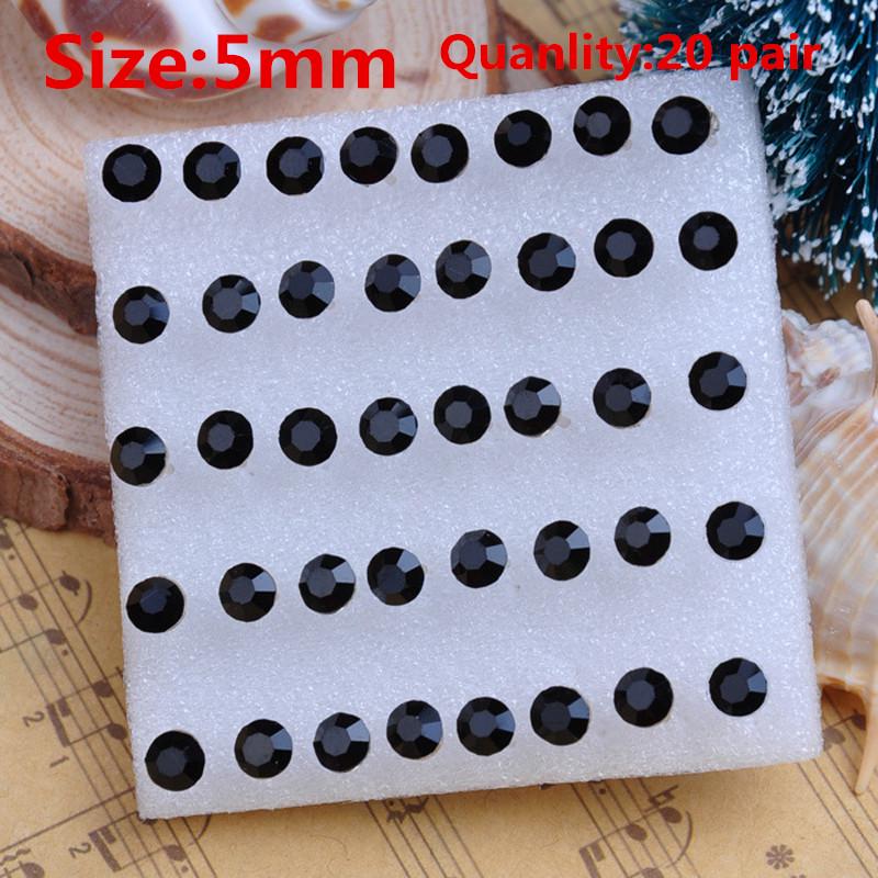 Модные разноцветные серьги для девочек, 20 пар в упаковке, серьги-гвоздики со стразами, модные милые женские серьги-гвоздики с кристаллами