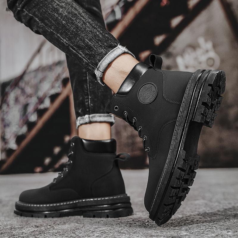 Martin Boots Men's Spring Construction Site Wear Resistant Construction Work Martin Boots Work Waterproof and Anti Slip Mountaineering Sports Spring