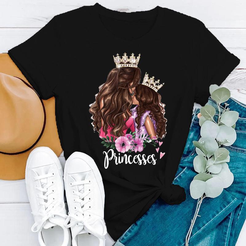 Простая женская одежда больших размеров с принтом на тему Дня матери, стильные женские футболки из чистого хлопка с круглым вырезом и короткими рукавами