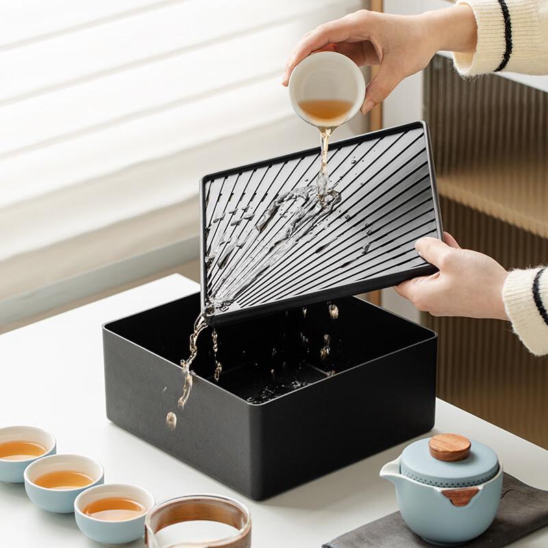 Portable Ceramic Travel Tea Set with Tea Tray