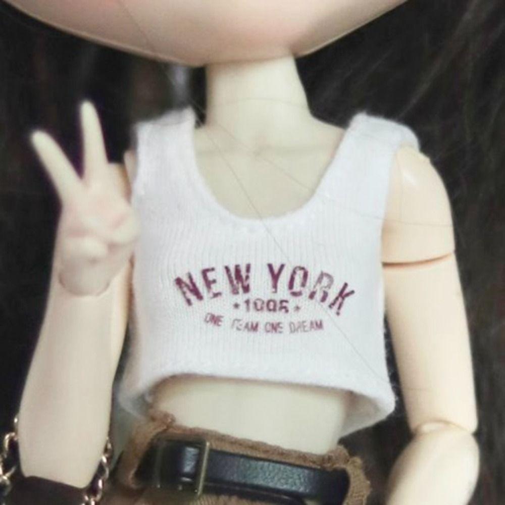 Casual Wear Short Skirt Printed Vest Mini Hollow Knitted Shirt for for blythe Dolls for ob24 Dolls