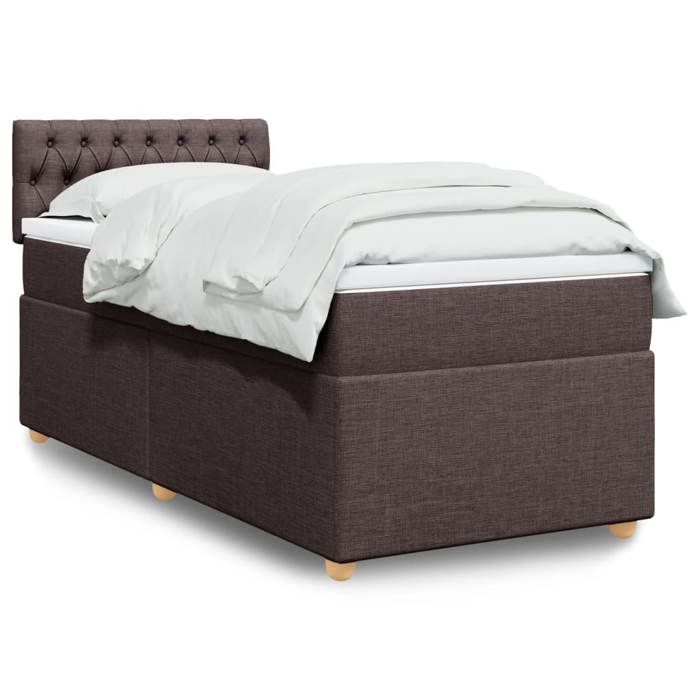 Maison Exclusive - Sommier à lattes de lit avec matelas Marron foncé 90x190 cm