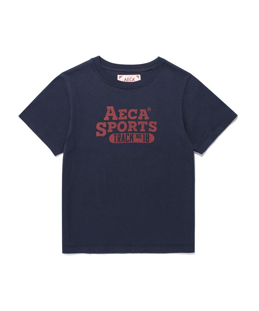 AECA (Женщина) Цветная цепочка Aeca Sports Футболка с коротким рукавом - Темно-синий
