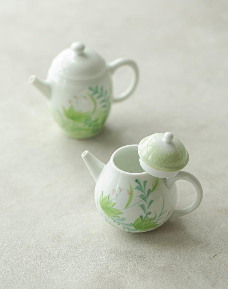 Underglaze Color Tea Pot Boutique Hand-painted Teapot Ceramic Pear-shaped Pot With Filter Tea Brewing Kettle Teaware Gift