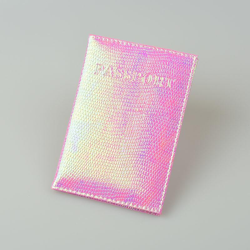 Shiny Passport Cover for Women Travel Card Ticket Passport Holder Case Cute Covers for Passport CLE
