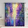 Wisteria curtain Beautiful wisteria plus sunset, a set of two sets, home bedroom living room curtain