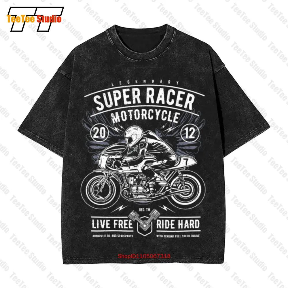 Super Racer Vintage Motorcycle Vintage Oversized T-Shirt N1BF