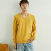 Осенне-зимний мужской вязаный свитер с V-образным и круглым вырезом, простой, в стиле «ветреный полевой», однотонный, деловой свитер.