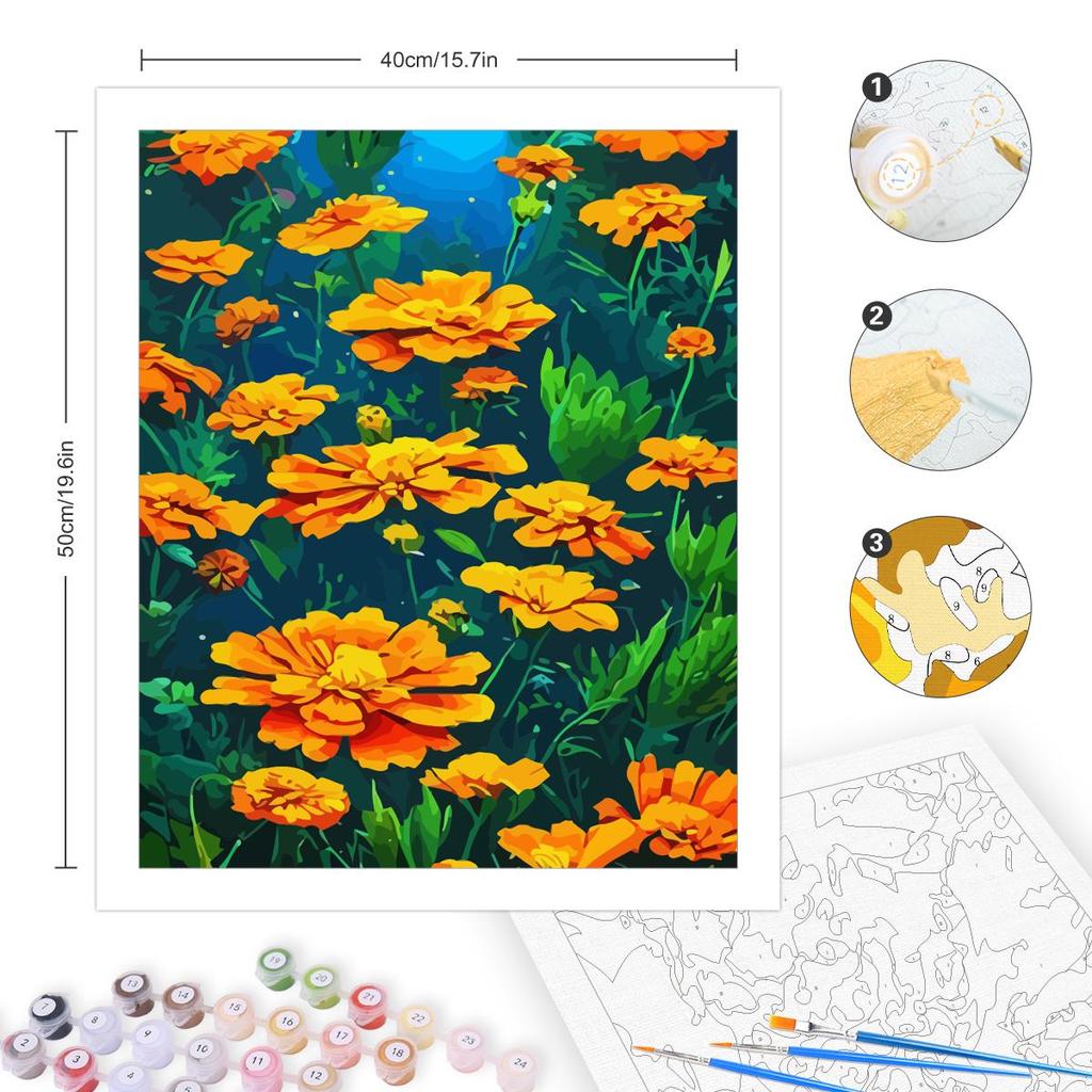 Рамка для рисования по номерам, акриловая ручная работа, желтые цветы, домашний декор, поделки для взрослых, подарок «сделай сам», картина 40x50 см