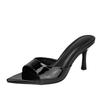Summer New Brand Women Slippers Fashion Pointed Toe Slip On Slides Ladies Elegant Thin High Heels Party Dress Shoes Sandal