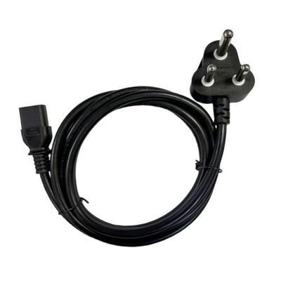 Шнур питания ЮАР, H05VV-F 3G1.5, Разъем C15, 2 м, Черный, Утолщенный.