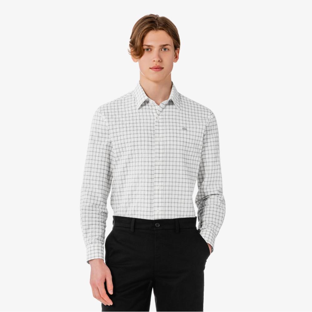 Lacoste Мужская рубашка в клетку из сирсакера CH507E-56G70V